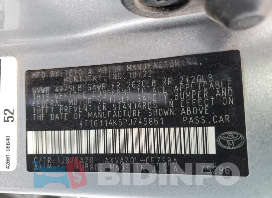 4T1G11AK5PU745861 Photo# 12