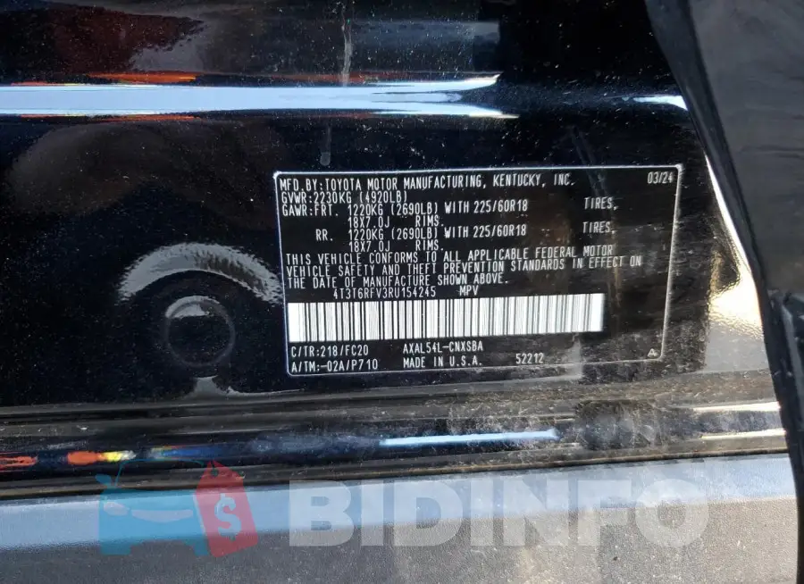 4T3T6RFV3RU154245 Photo# 13