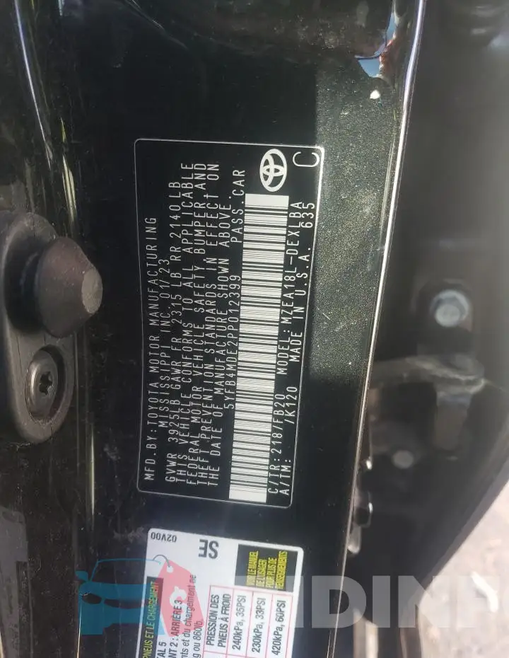5YFB4MDE2PP012399 Photo# 12