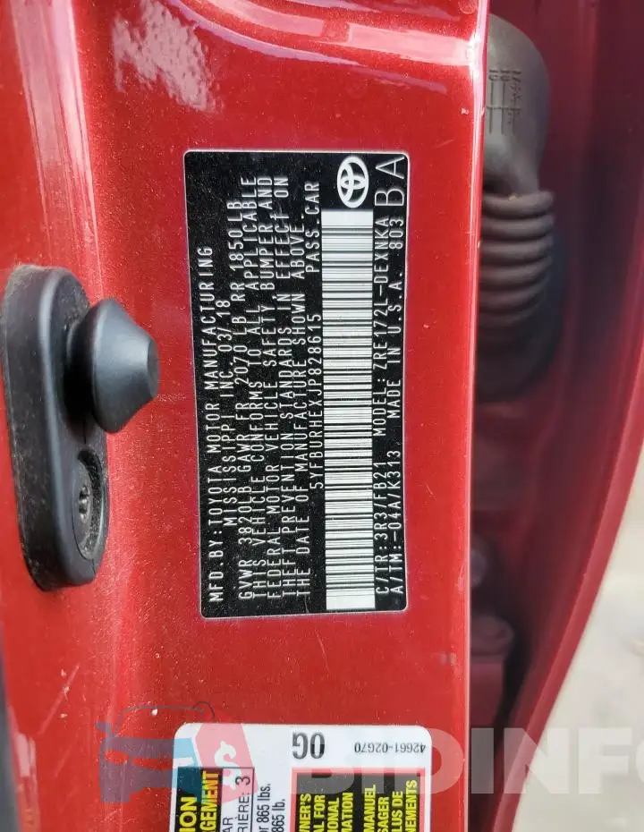 5YFBURHEXJP828615 Photo# 12