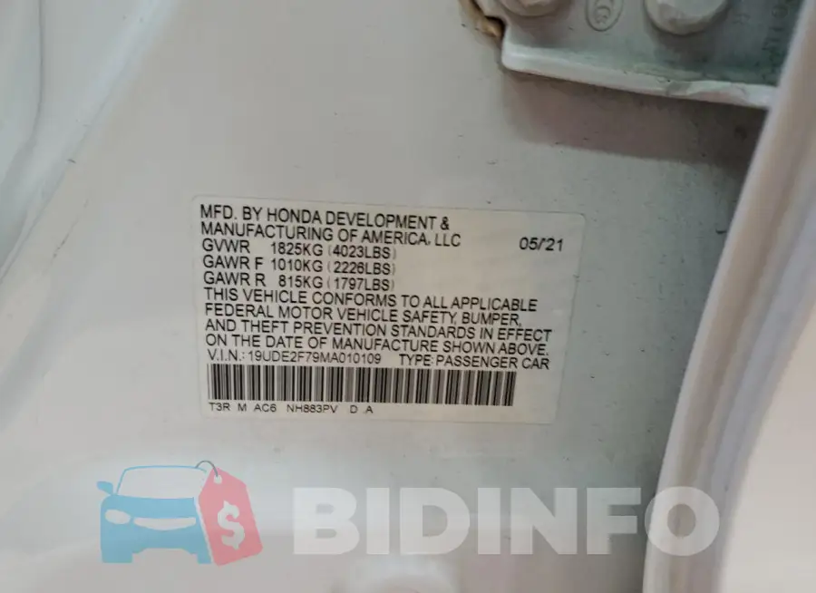 19UDE2F79MA010109 Photo# 12
