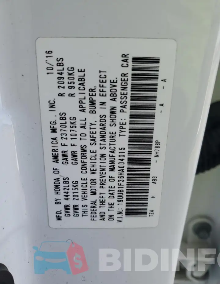 19UUB1F36HA004015 Photo# 13