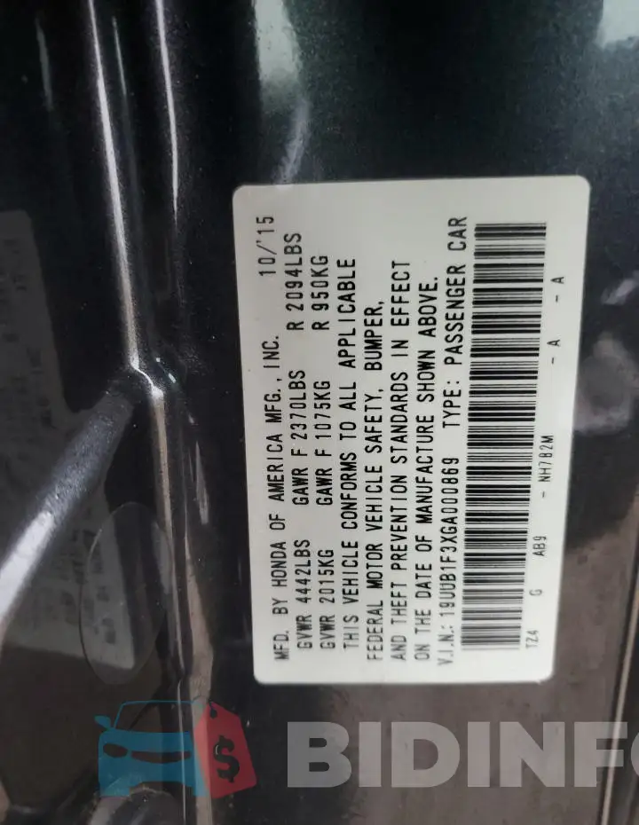19UUB1F3XGA000869 Photo# 12