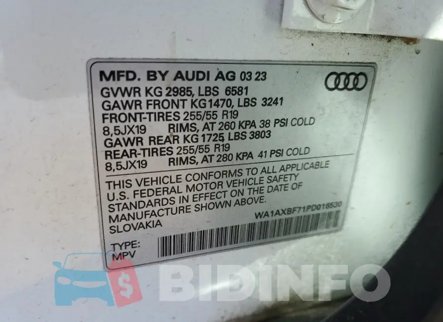 WA1AXBF71PD016530 Photo# 13