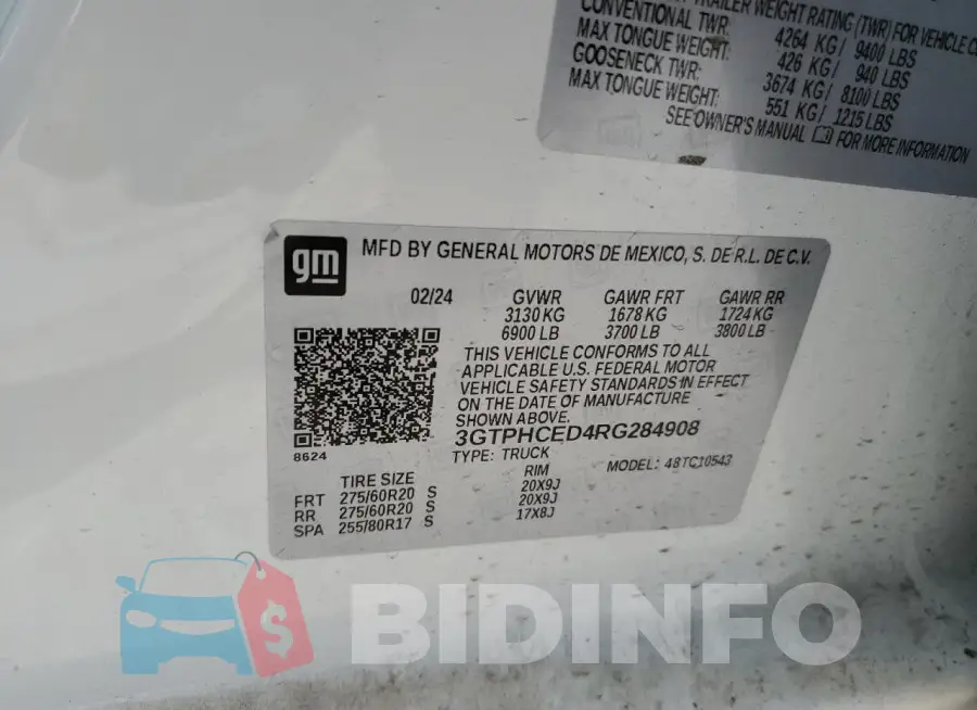 3GTPHCED4RG284908 Photo# 13