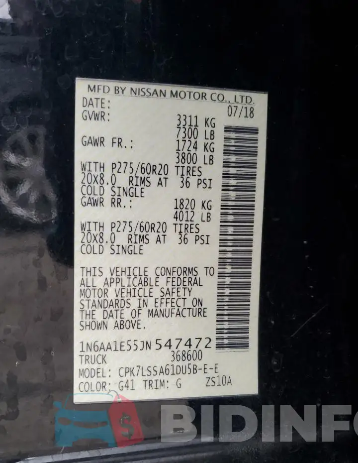 1N6AA1E55JN547472 Photo# 13