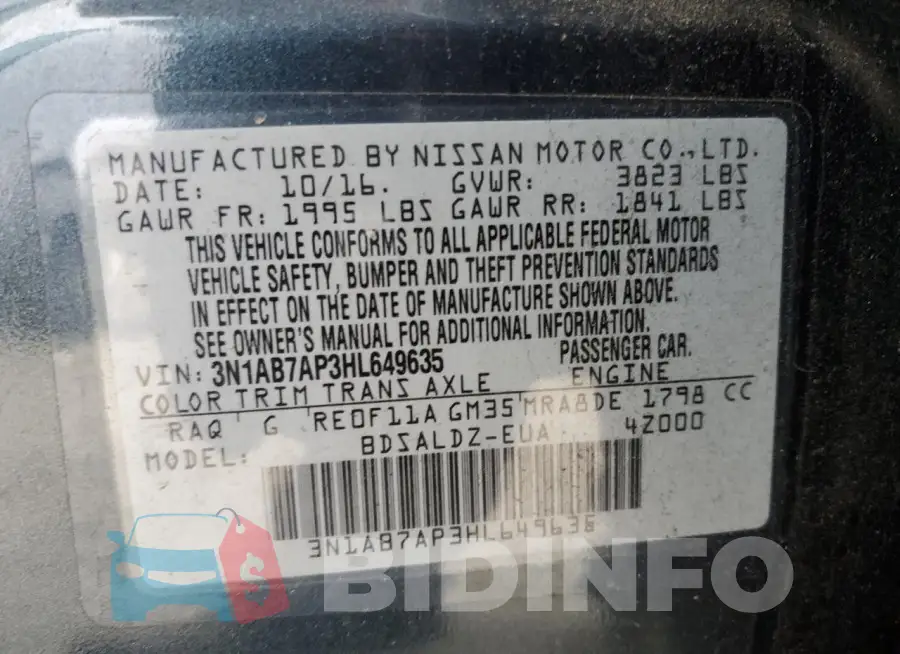 3N1AB7AP3HL649635 Photo# 12
