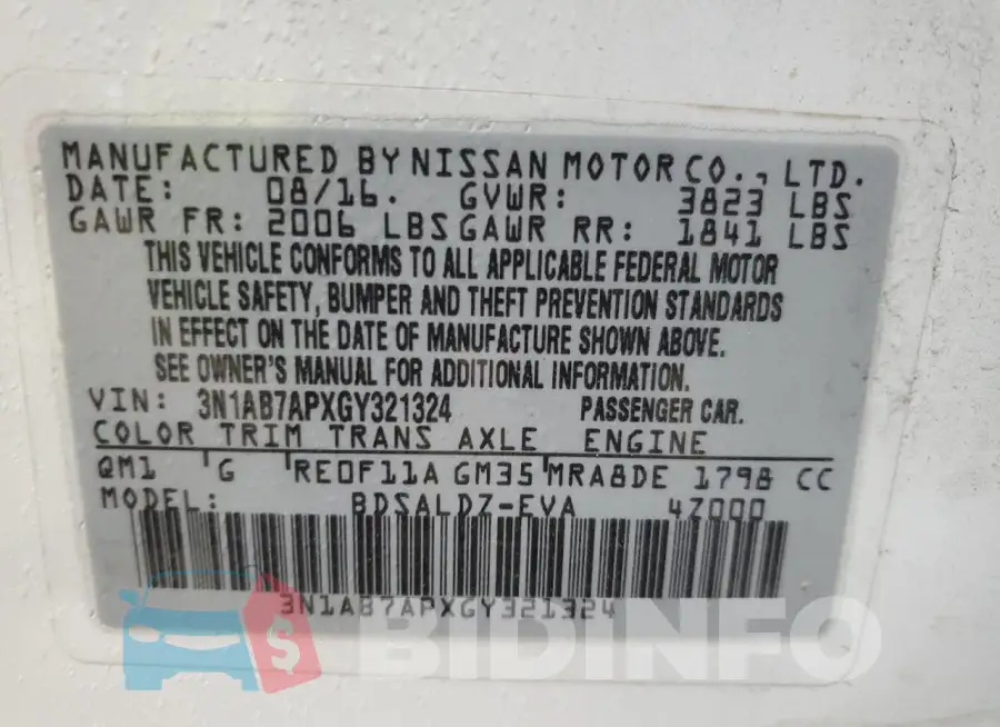 3N1AB7APXGY321324 Photo# 13