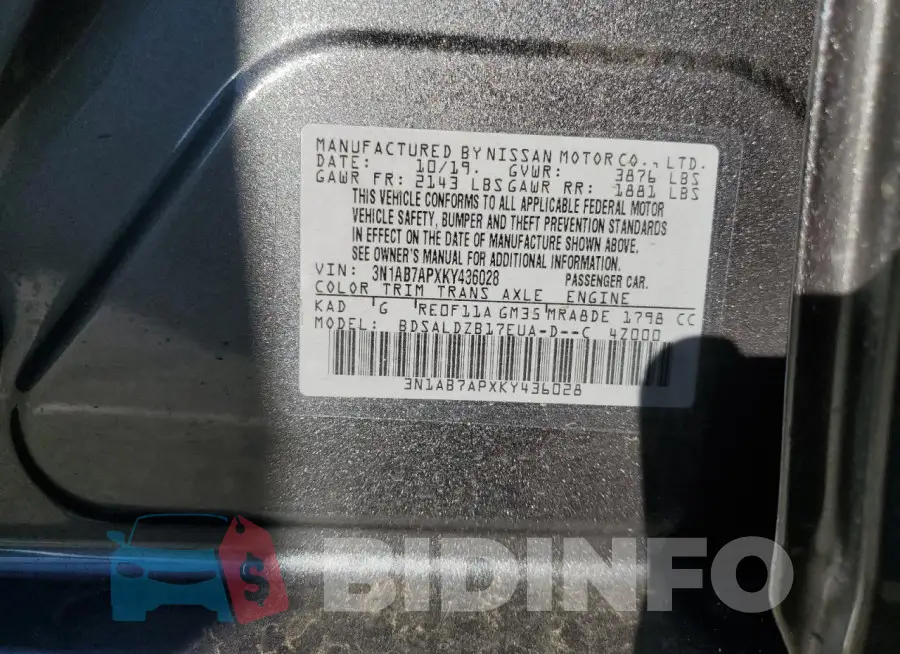 3N1AB7APXKY436028 Photo# 12