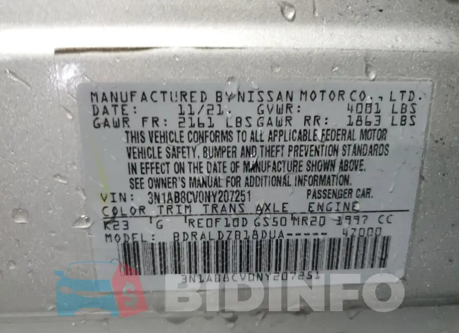 3N1AB8CV0NY207251 Photo# 12
