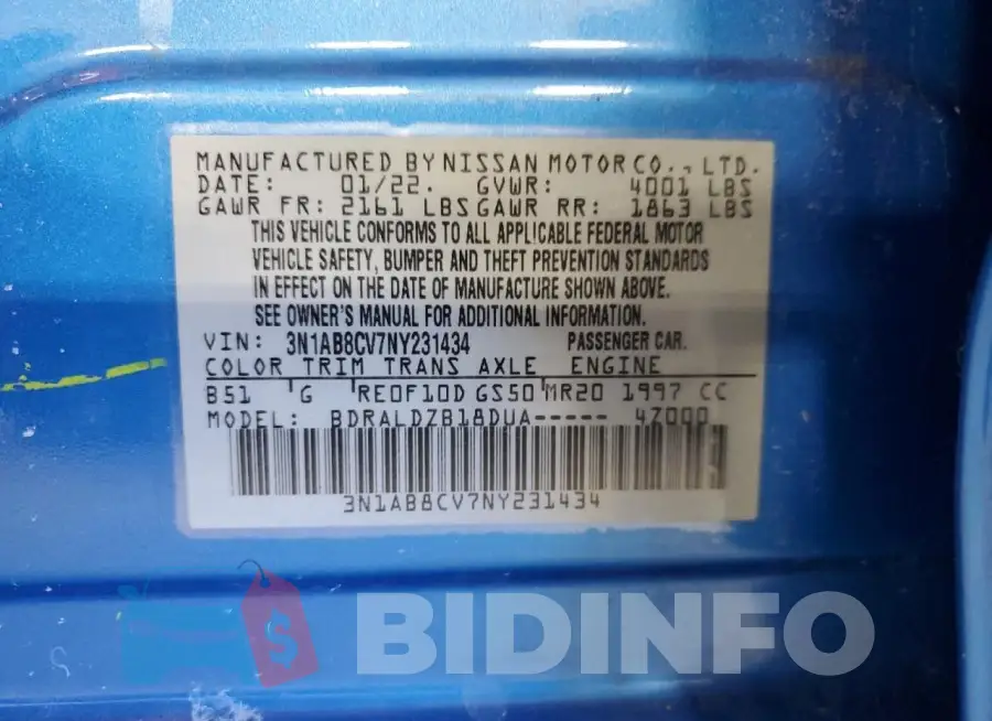 3N1AB8CV7NY231434 Photo# 13