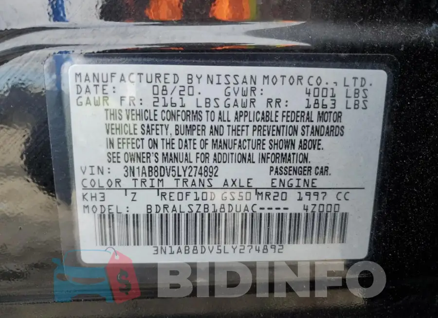 3N1AB8DV5LY274892 Photo# 12