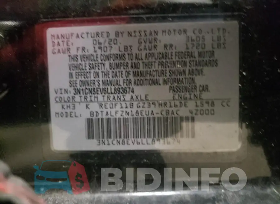 3N1CN8EV6LL893674 Photo# 12
