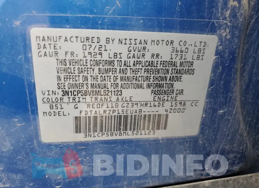 3N1CP5BV8ML521123 Photo# 13
