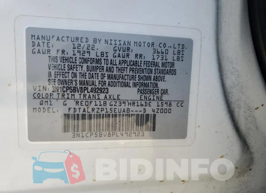 3N1CP5BV8PL492923 Photo# 13