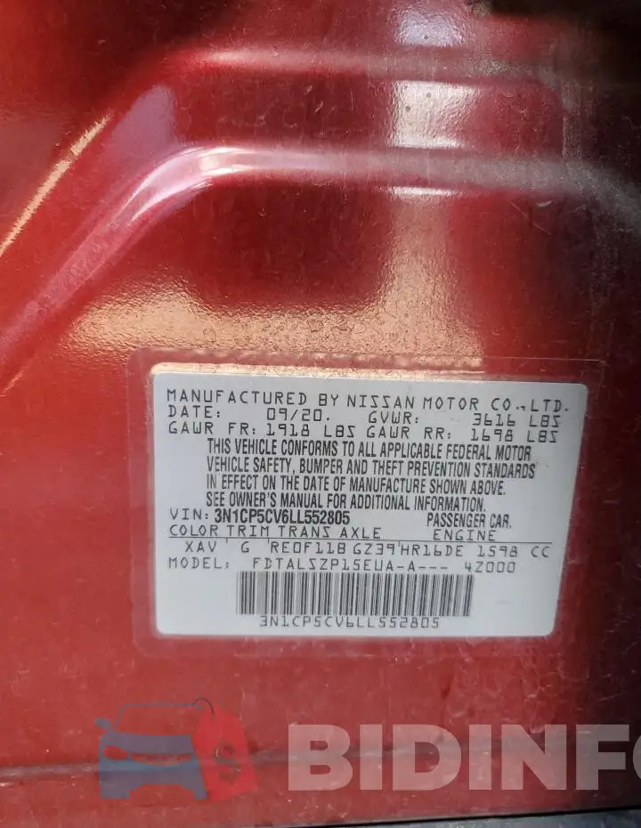 3N1CP5CV6LL552805 Photo# 14