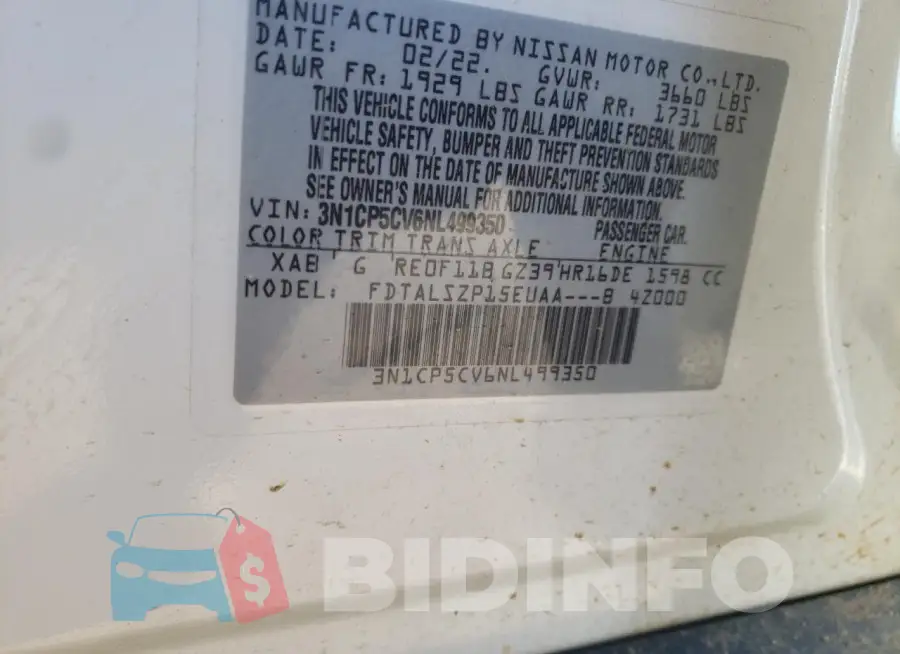 3N1CP5CV6NL499350 Photo# 13
