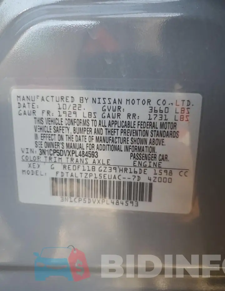 3N1CP5DVXPL484593 Photo# 14
