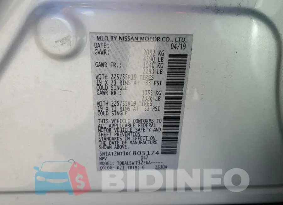 5N1AT2MT1KC805174 Photo# 13
