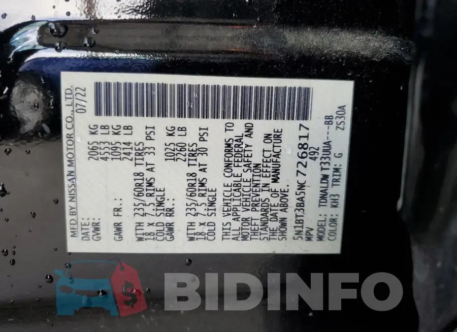 5N1BT3BA5NC726817 Photo# 13