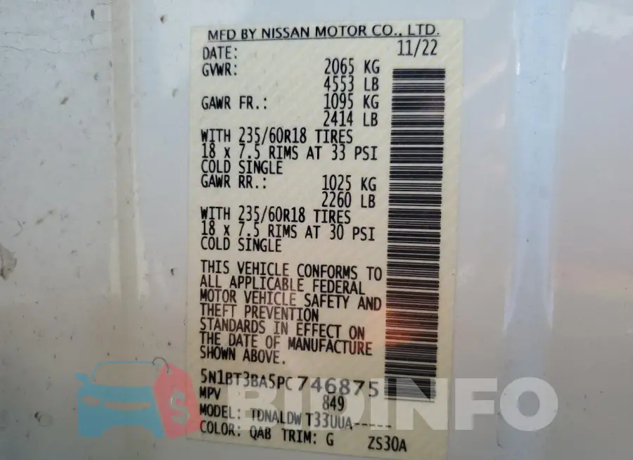 5N1BT3BA5PC746875 Photo# 13