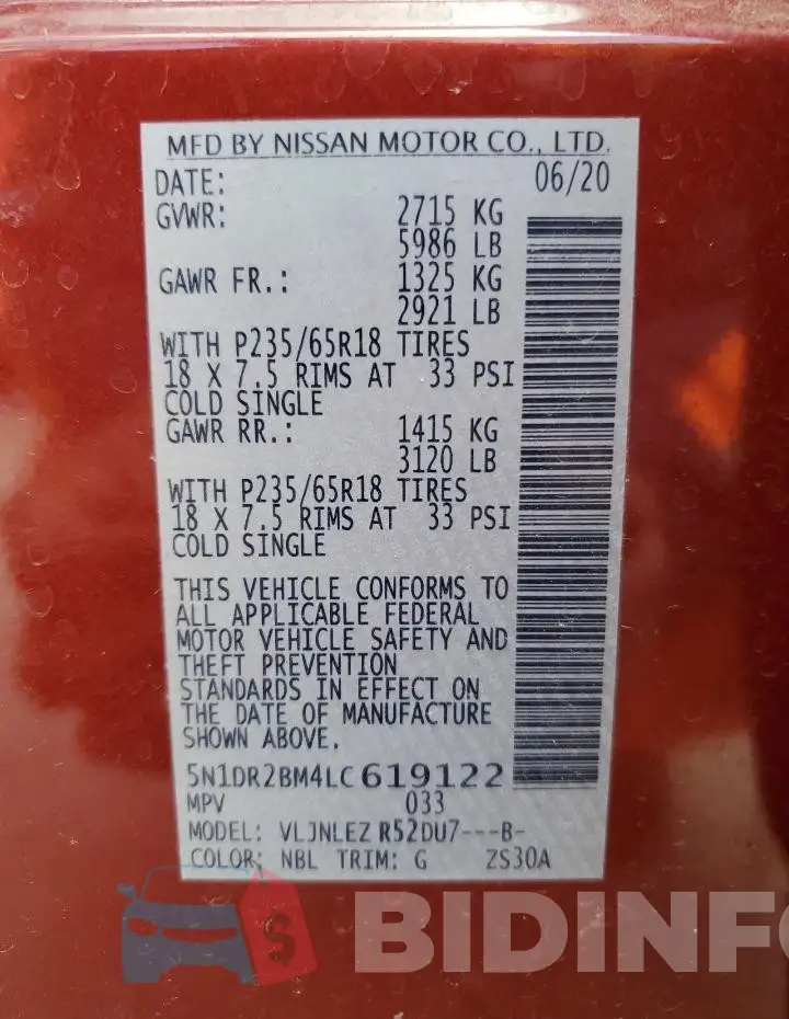 5N1DR2BM4LC619122 Photo# 13