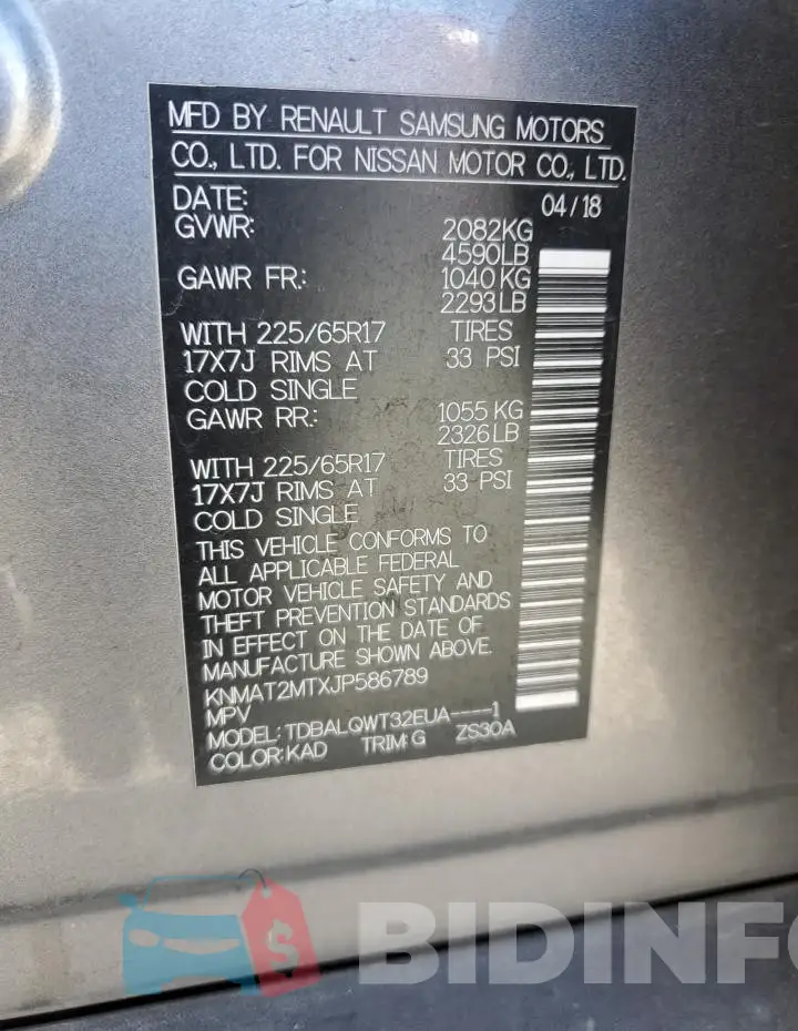 KNMAT2MTXJP586789 Photo# 13