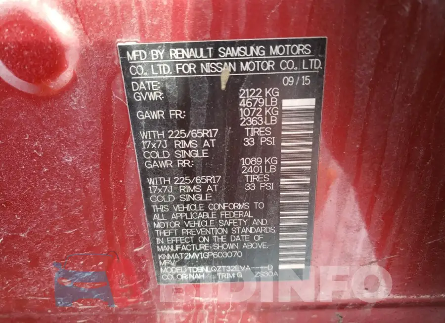 KNMAT2MV1GP603070 Photo# 14