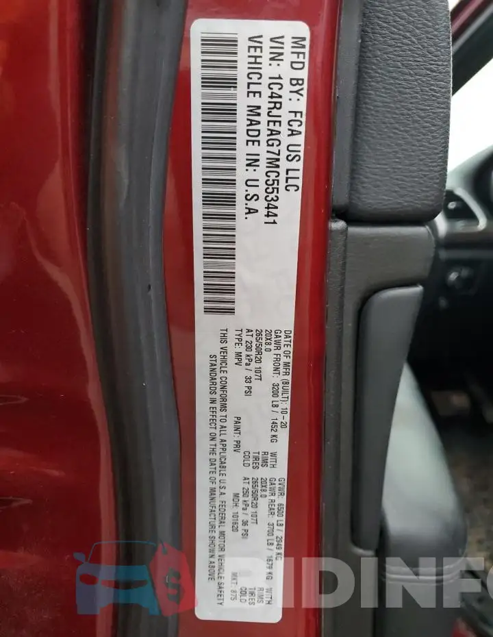 1C4RJEAG7MC553441 Photo# 13