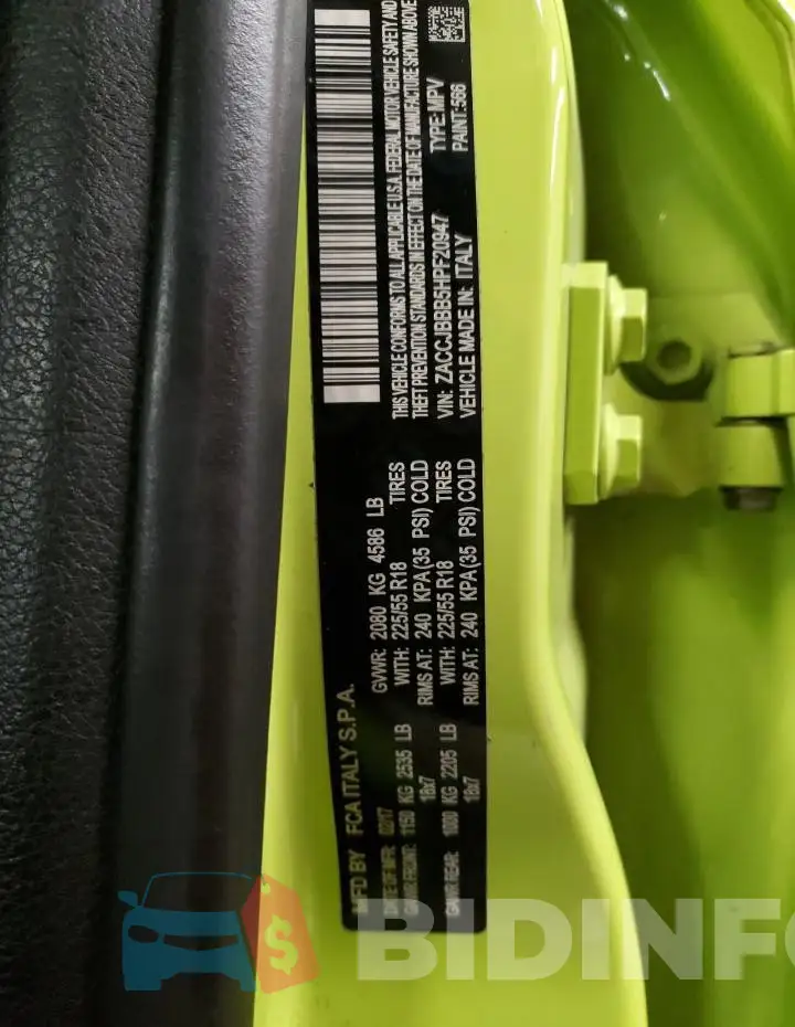 ZACCJBBB5HPF20947 Photo# 14
