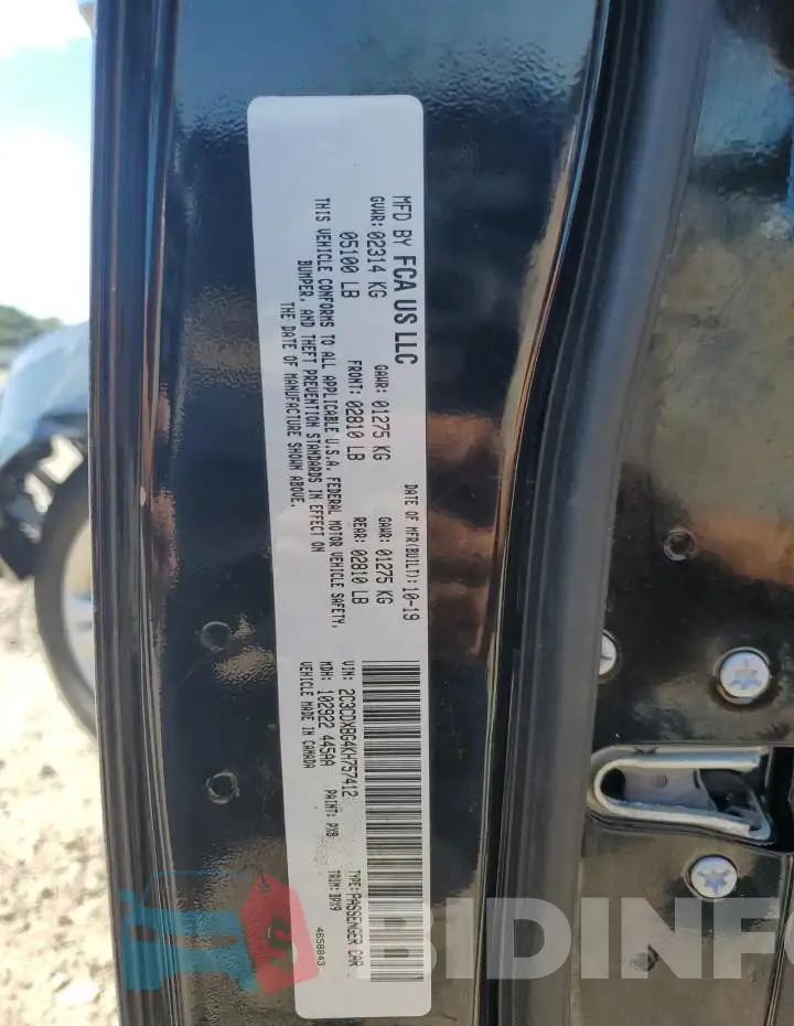 2C3CDXBG4KH757412 Photo# 12