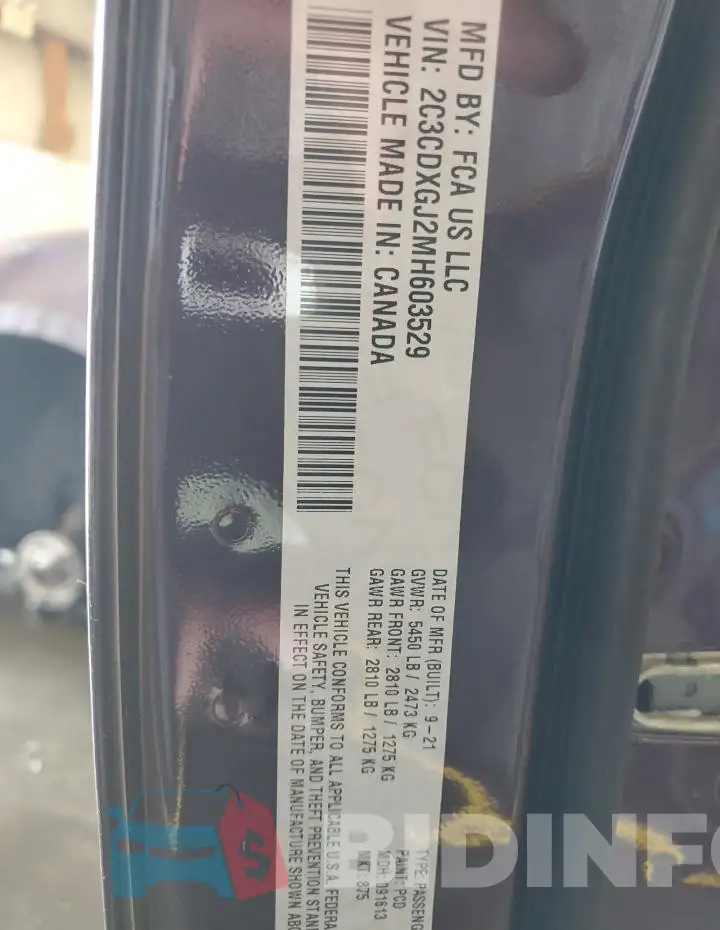 2C3CDXGJ2MH603529 Photo# 12