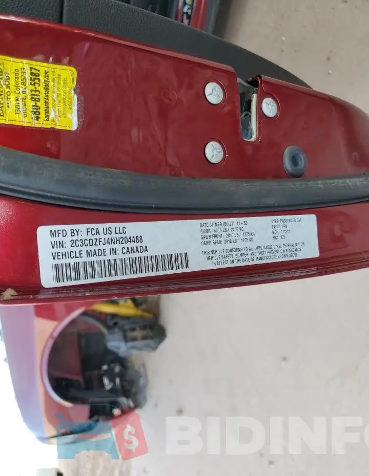 2C3CDZFJ4NH204488 Photo# 12