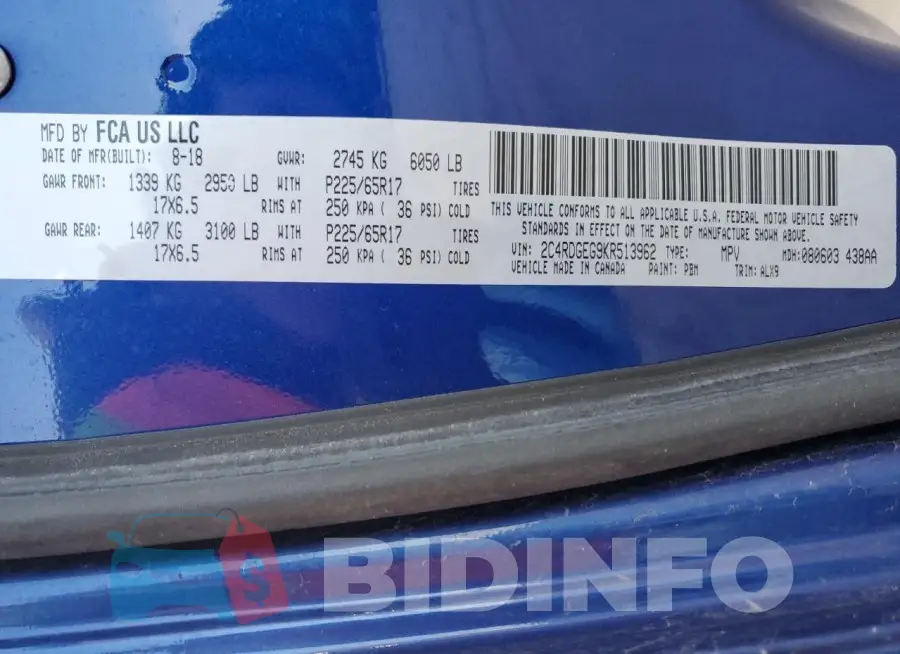 2C4RDGEG9KR513962 Photo# 13