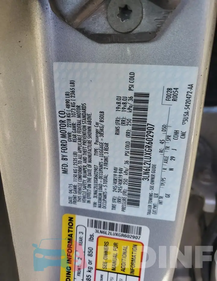 3LN6L2LUXGR602907 Photo# 12