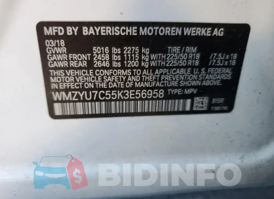 WMZYU7C55K3E56958 Photo# 12