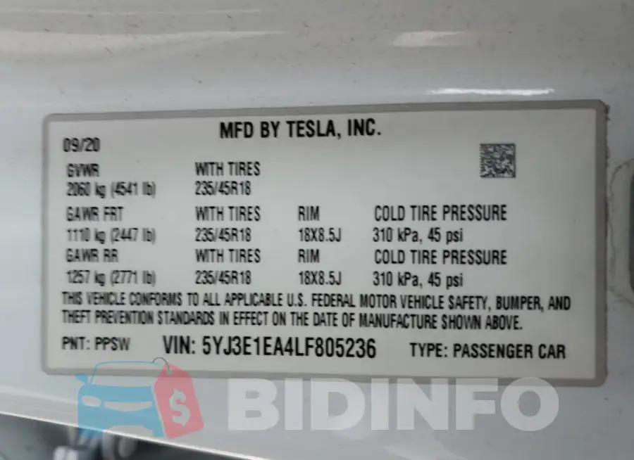 5YJ3E1EA4LF805236 Photo# 12