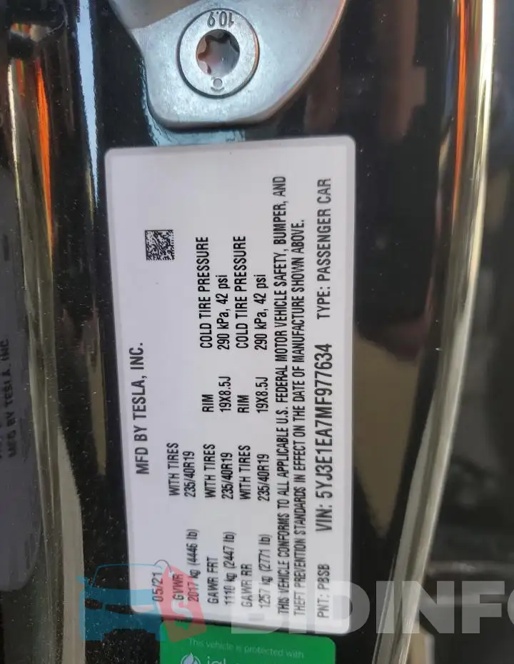5YJ3E1EA7MF977634 Photo# 13