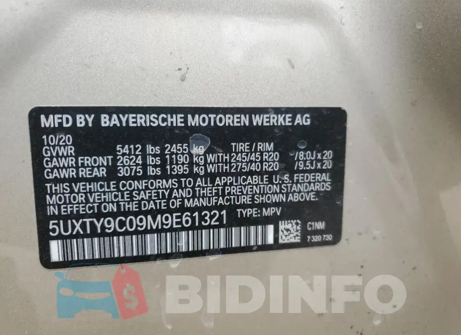 5UXTY9C09M9E61321 Photo# 13