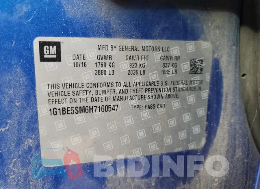 1G1BE5SM6H7160547 Photo# 12