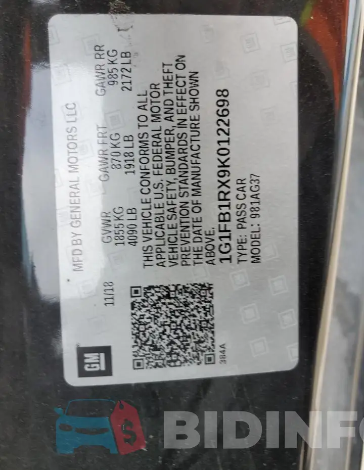 1G1FB1RX9K0122698 Photo# 12