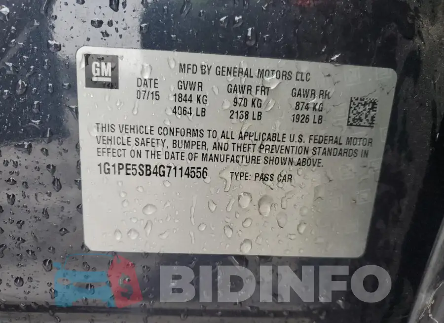1G1PE5SB4G7114556 Photo# 12