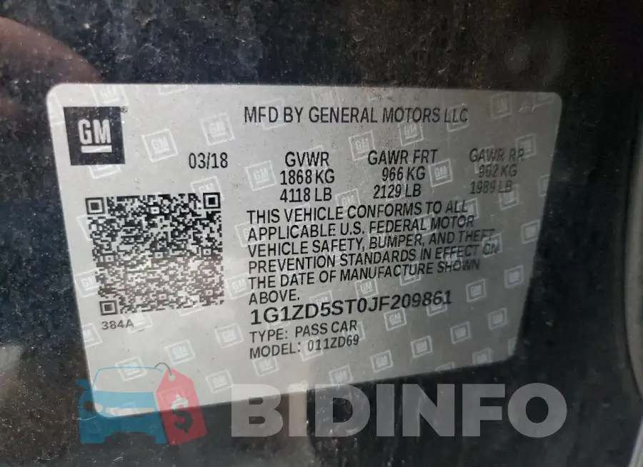 1G1ZD5ST0JF209861 Photo# 12