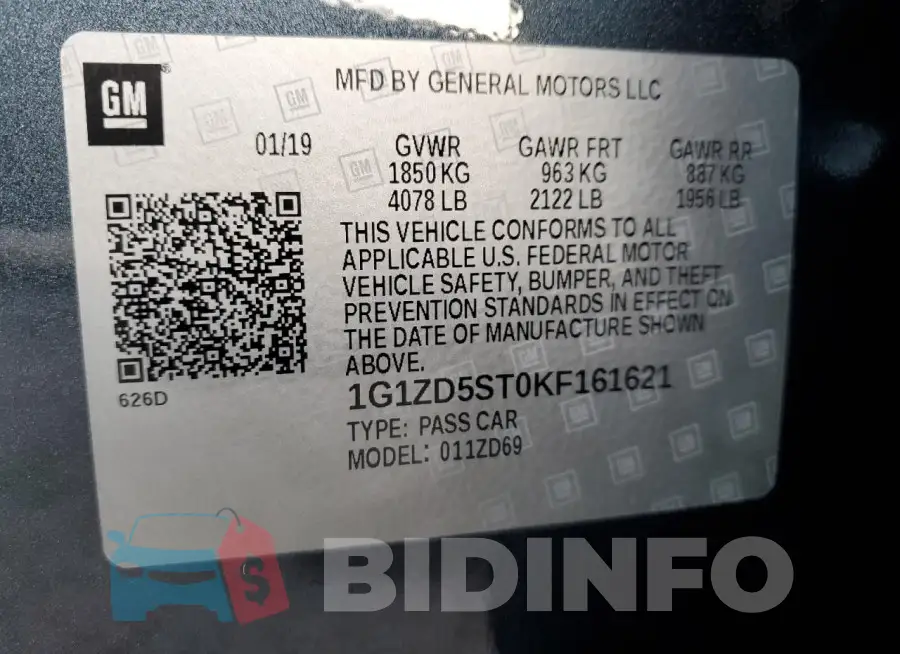 1G1ZD5ST0KF161621 Photo# 12