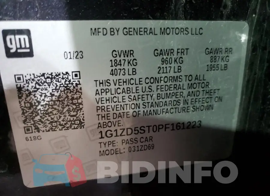 1G1ZD5ST0PF161223 Photo# 12