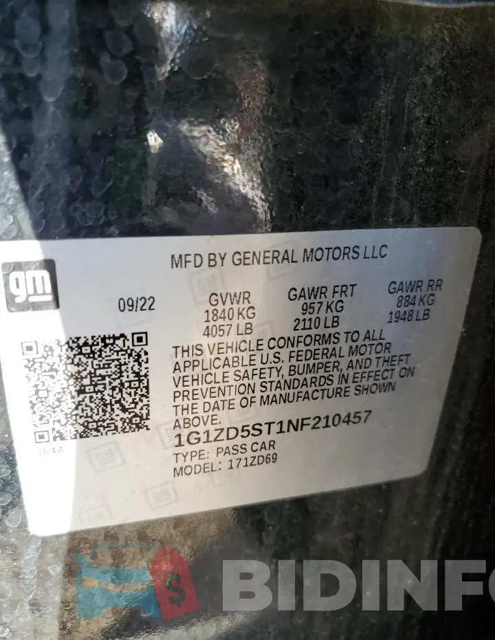 1G1ZD5ST1NF210457 Photo# 12