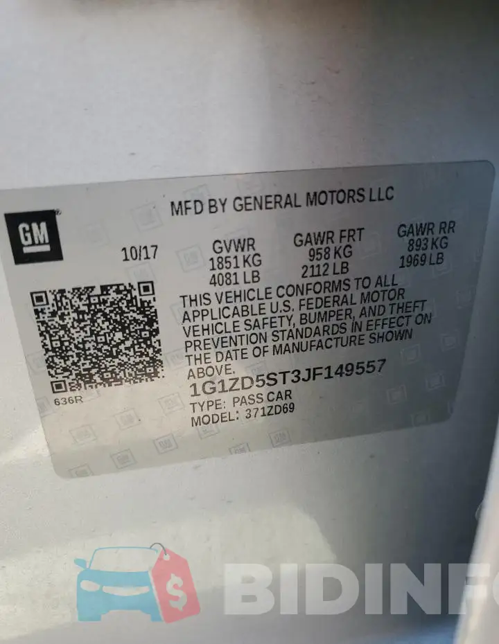 1G1ZD5ST3JF149557 Photo# 12