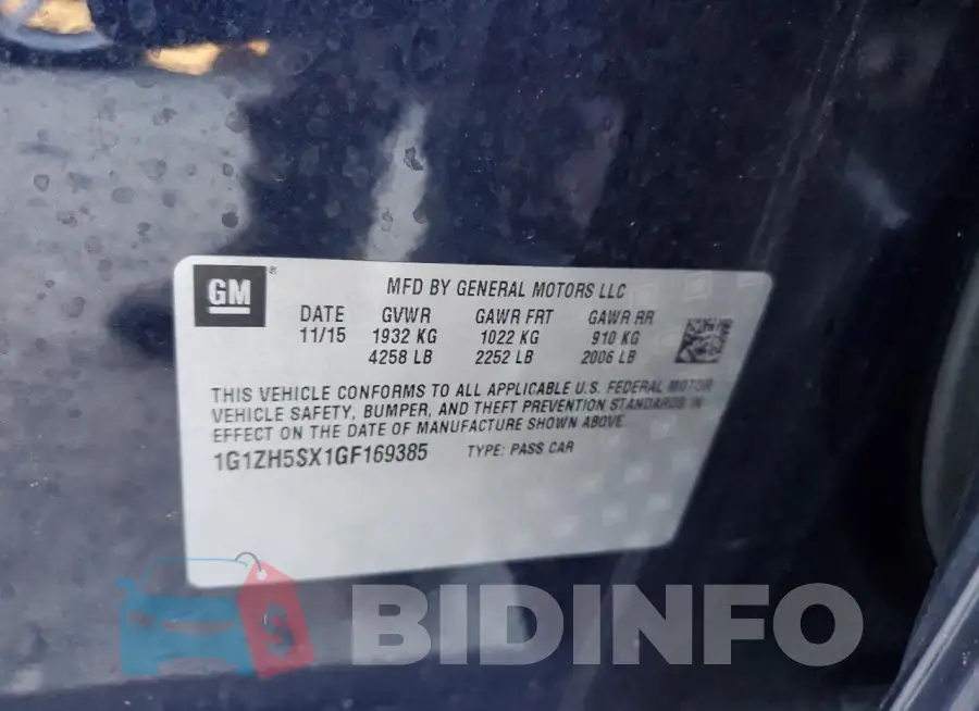 1G1ZH5SX1GF169385 Photo# 12