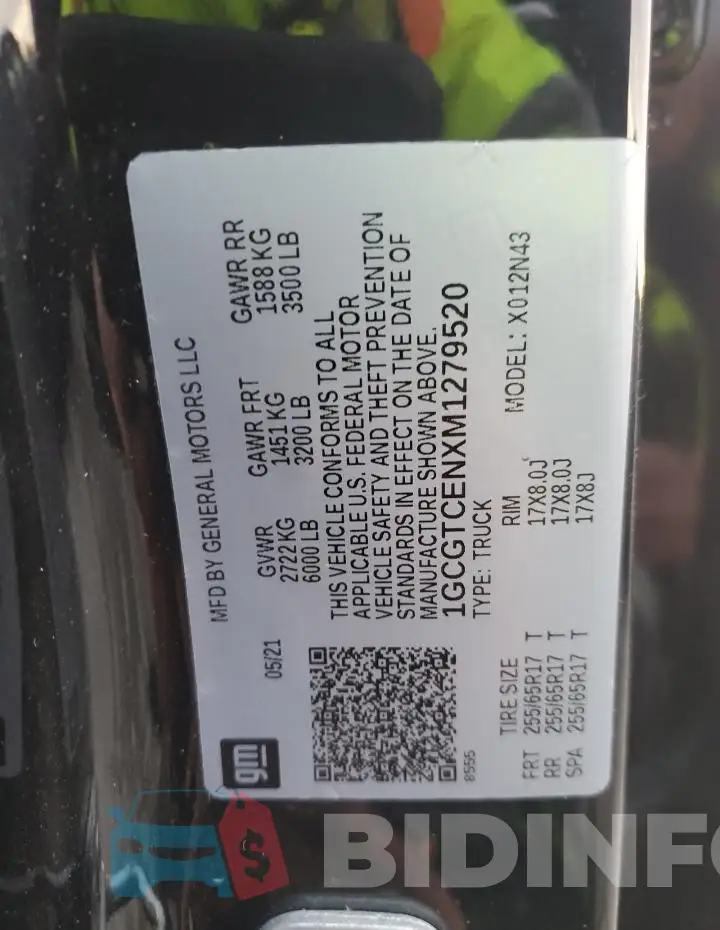 1GCGTCENXM1279520 Photo# 12