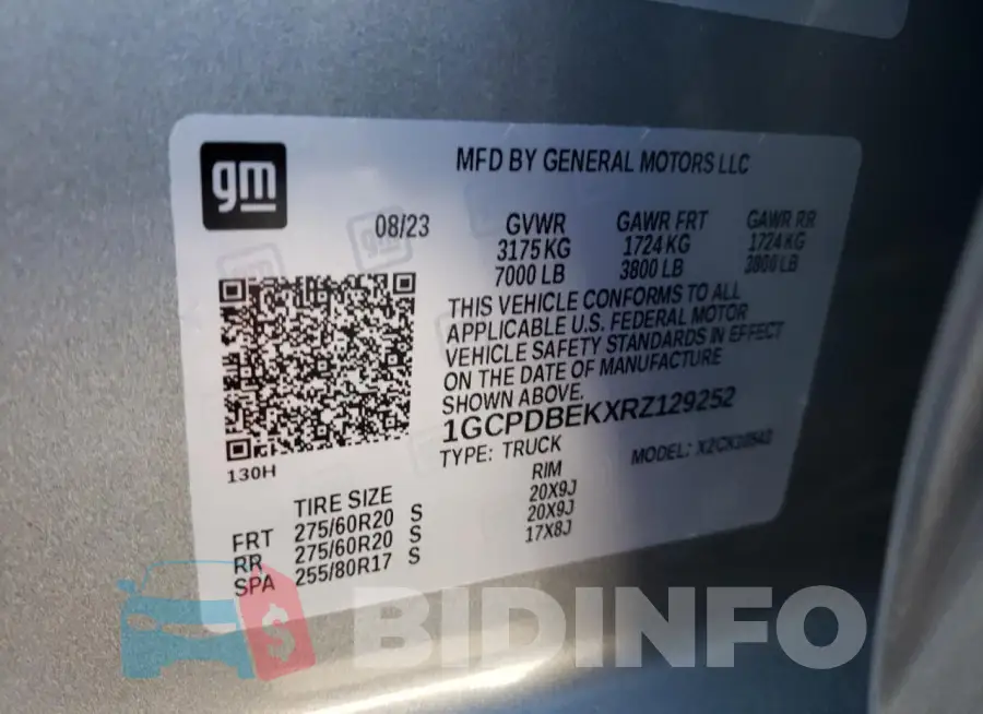 1GCPDBEKXRZ129252 Photo# 12